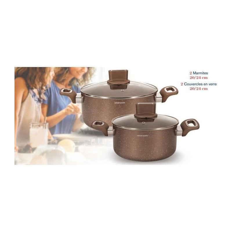 Set De Marmites -   - Am9820 - 20-24 Cm Avec Couvercle En Verre - Aluminium - Tous Feux Dont Induction Arthur Martin - Mathon - 3