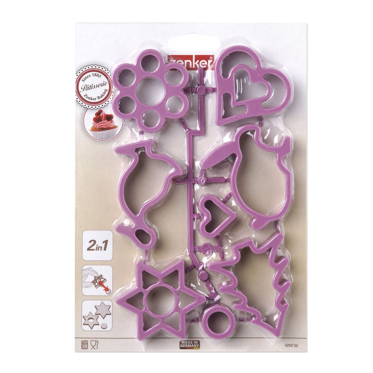 Lot de 8 emporte-pièces pour biscuits Linzer Zenker Sweet Sensation Zenker - Mathon - 3