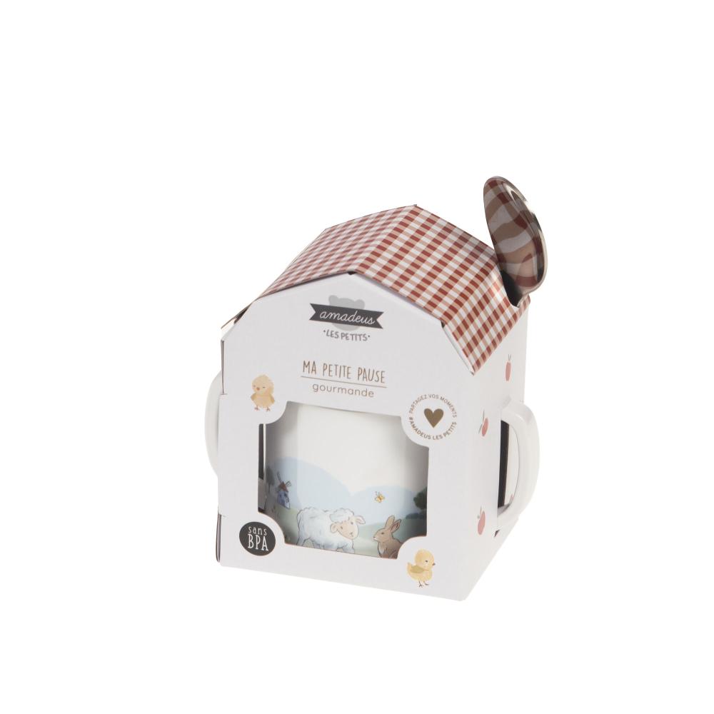 Set goûter enfant tasse et cuillère Amadeus - Mathon - 2