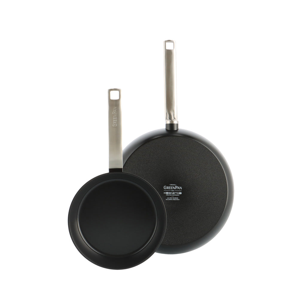 Set 2 Poêles 20 et 28 cm Evolution noire Greenpan - Mathon - 1