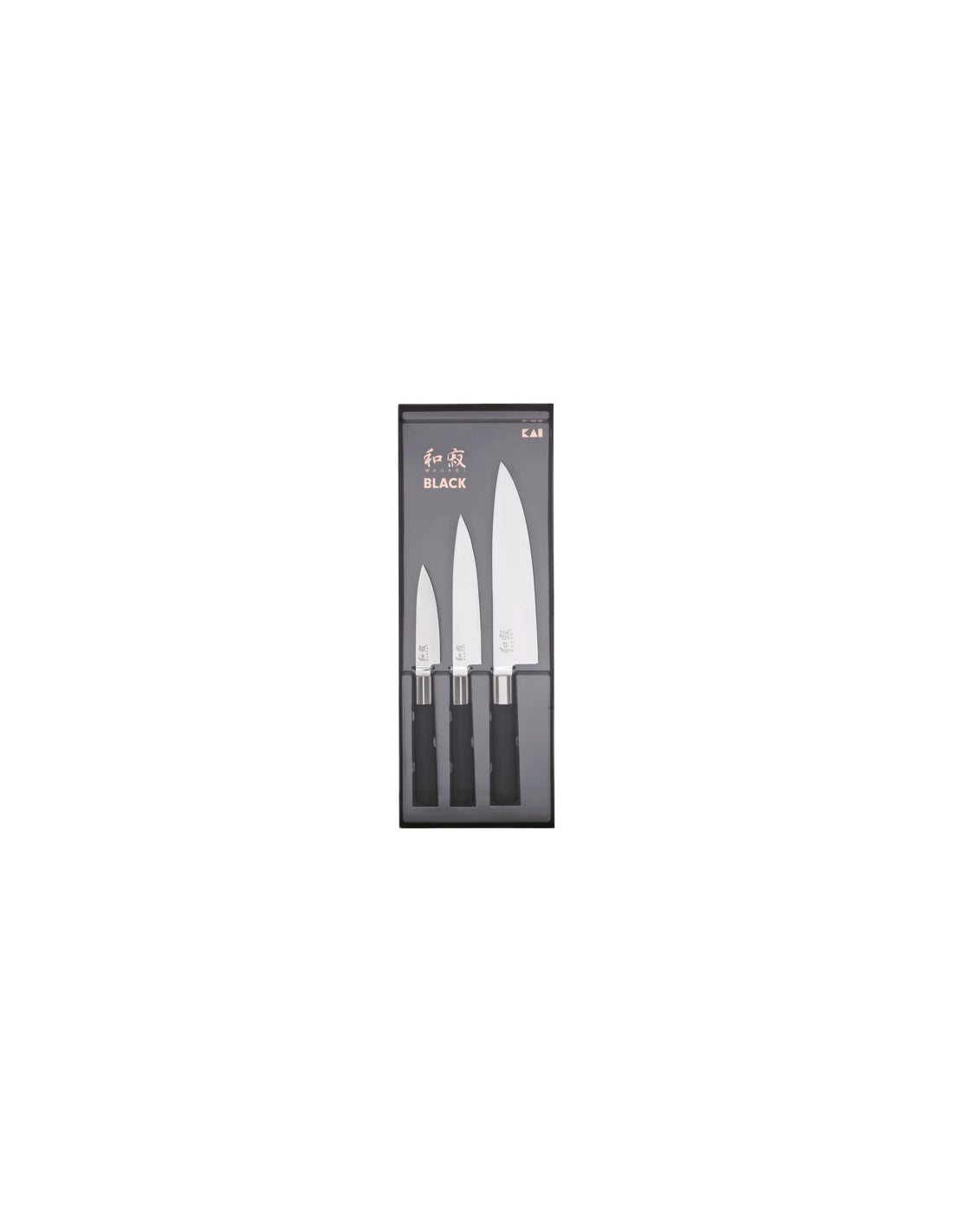 Set 3 couteaux 10 cm,15 cm, 20 cm Wasabi Black Kai - Mathon - 2