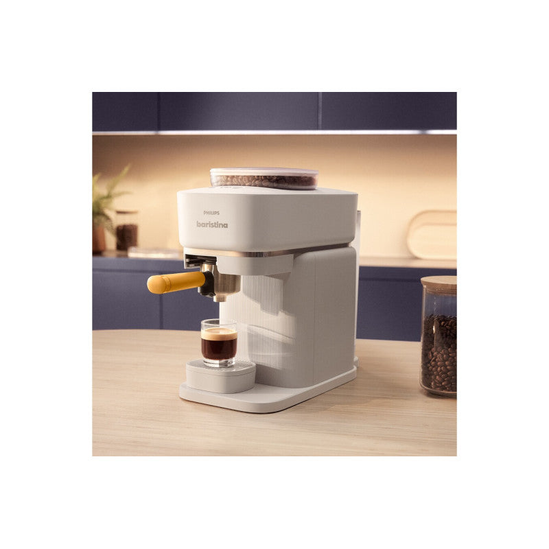 Expresso Avec Broyeur   Bar300 03 Baristina Blanc Porte Filtre Jaune Philips - Mathon - 5