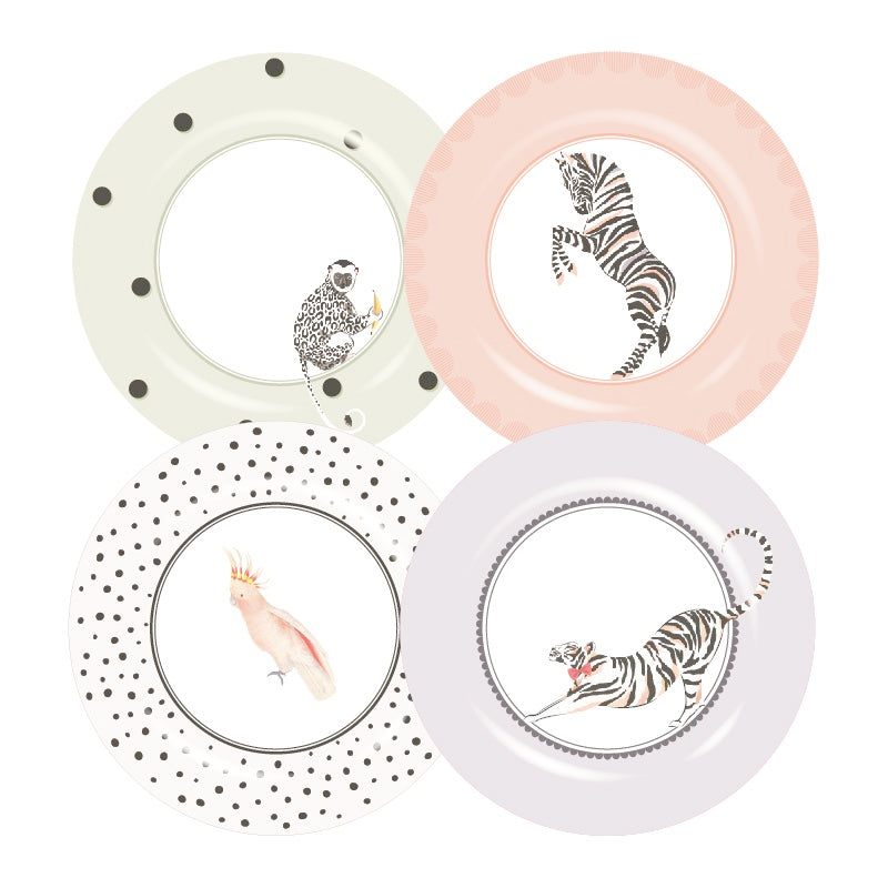 Pique-nique - Set de 4 assiettes 26,5cm en melamine Yvonne Ellen - Mathon