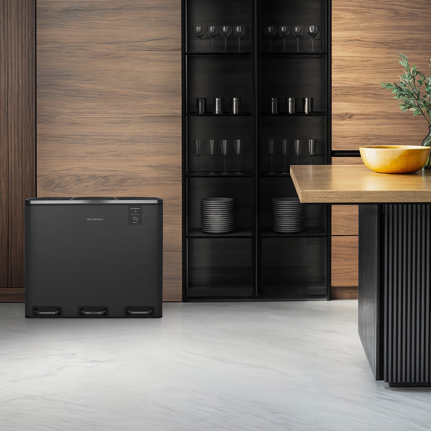 Poubelle de tri à pédale 3 x 18 L, grey edition - N°990 Les Collectors - Mathon - 9