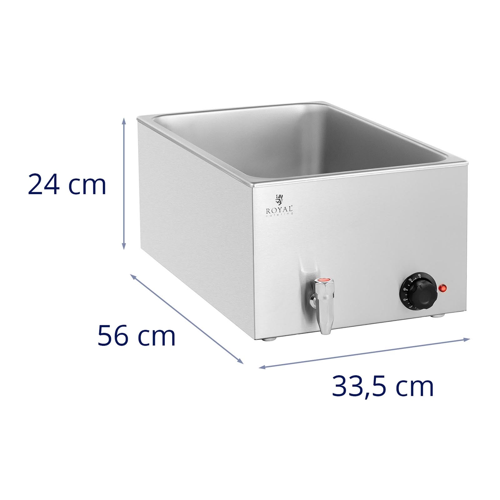 Bain-marie chauffe-plat bain-marie professionnel 600 watts 1 x GN 1/1 Robinet De Vidange  14_0004216 - Mathon - 5