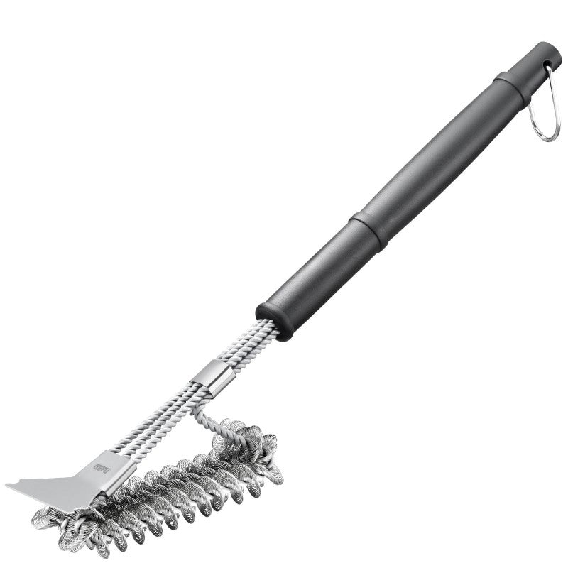 Brosse à gril barbecue en acier inoxydable et plastique noir Gefu - Mathon - 1