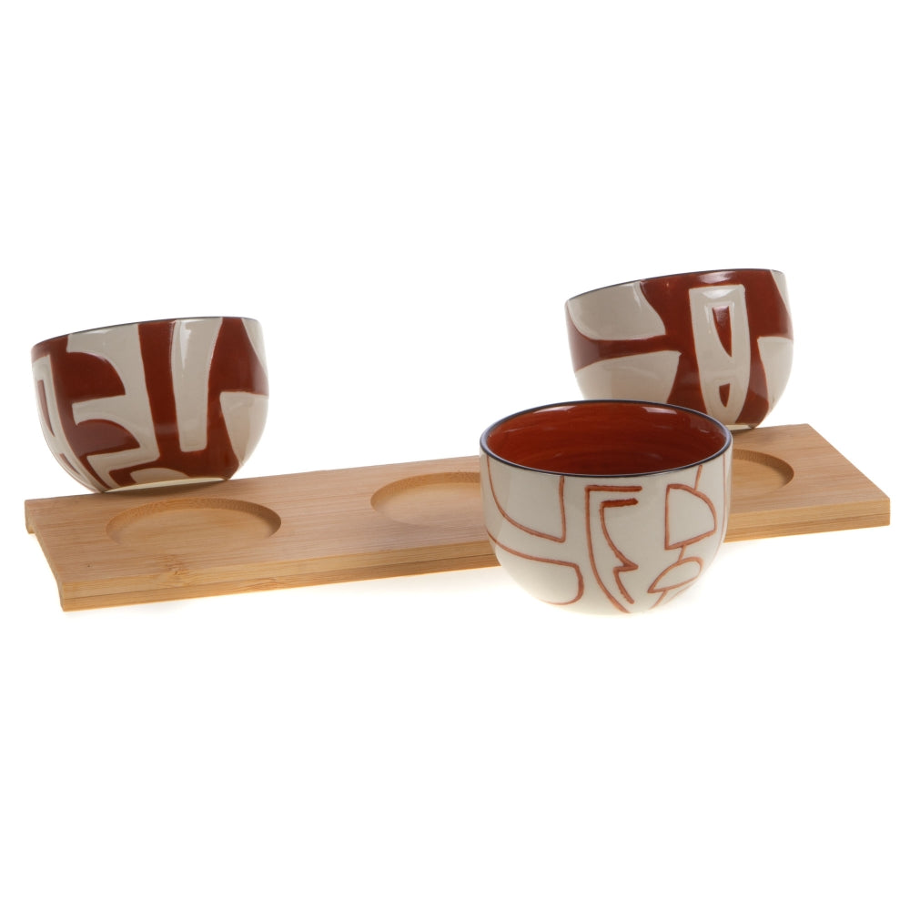 Plateau et ses 3 bols Ambre Amadeus - Mathon - 2