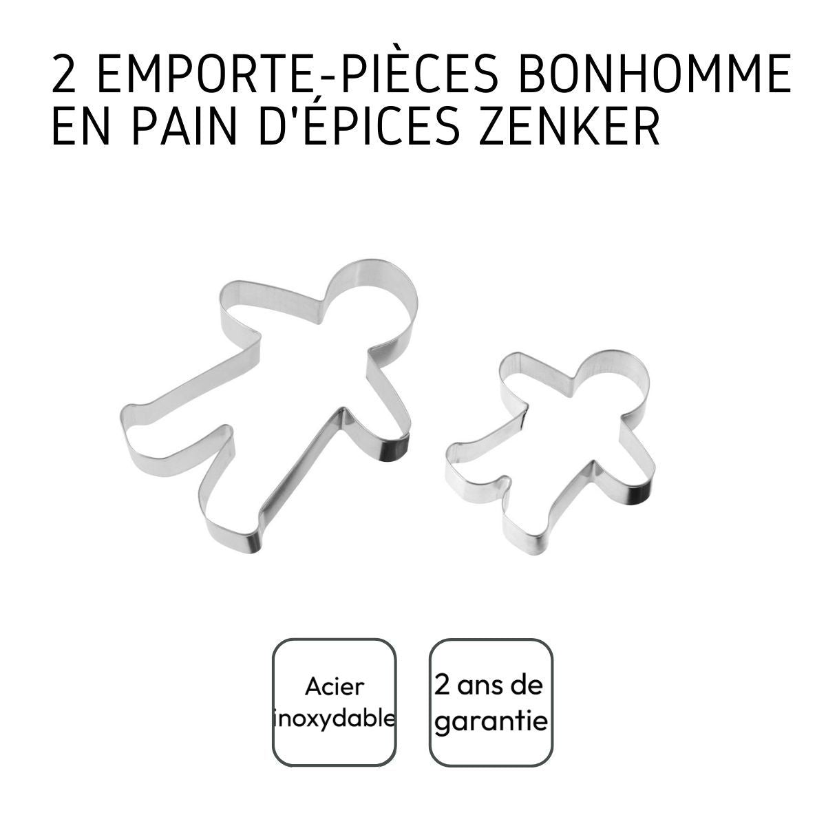 Lot de 2 emporte-pièces en forme de bonhomme en pain d
