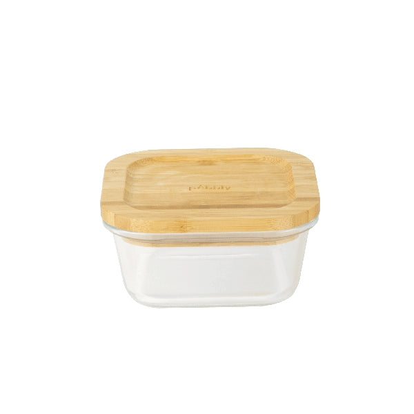 Boîte carré verre bambou 520ml Pebbly - Mathon - 1