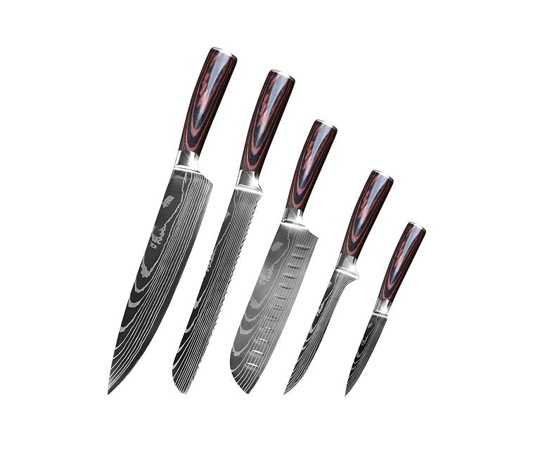 Set de 5 Couteaux Cuisine avec Poignée Confortable en Acier Inoxydable Vendos85 - Mathon