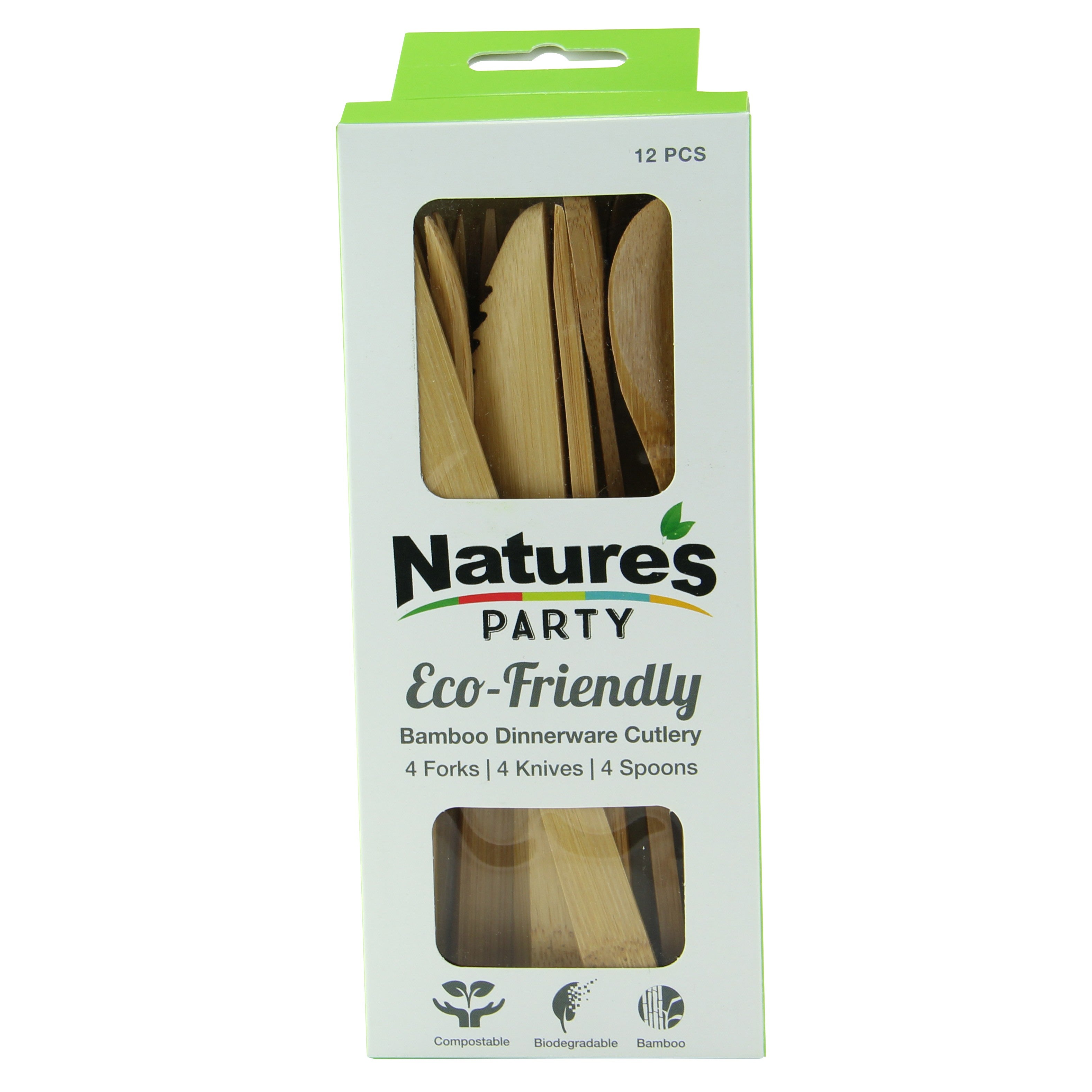 12Pcs - Ménagère bambou 3/1 "Bambi" 50x27x160mm FirstPack - Mathon