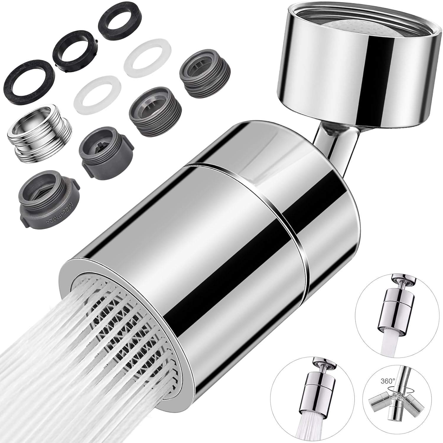 Aérateur robinet 360° avec double jet et économie d’eau Vendos85 - Mathon