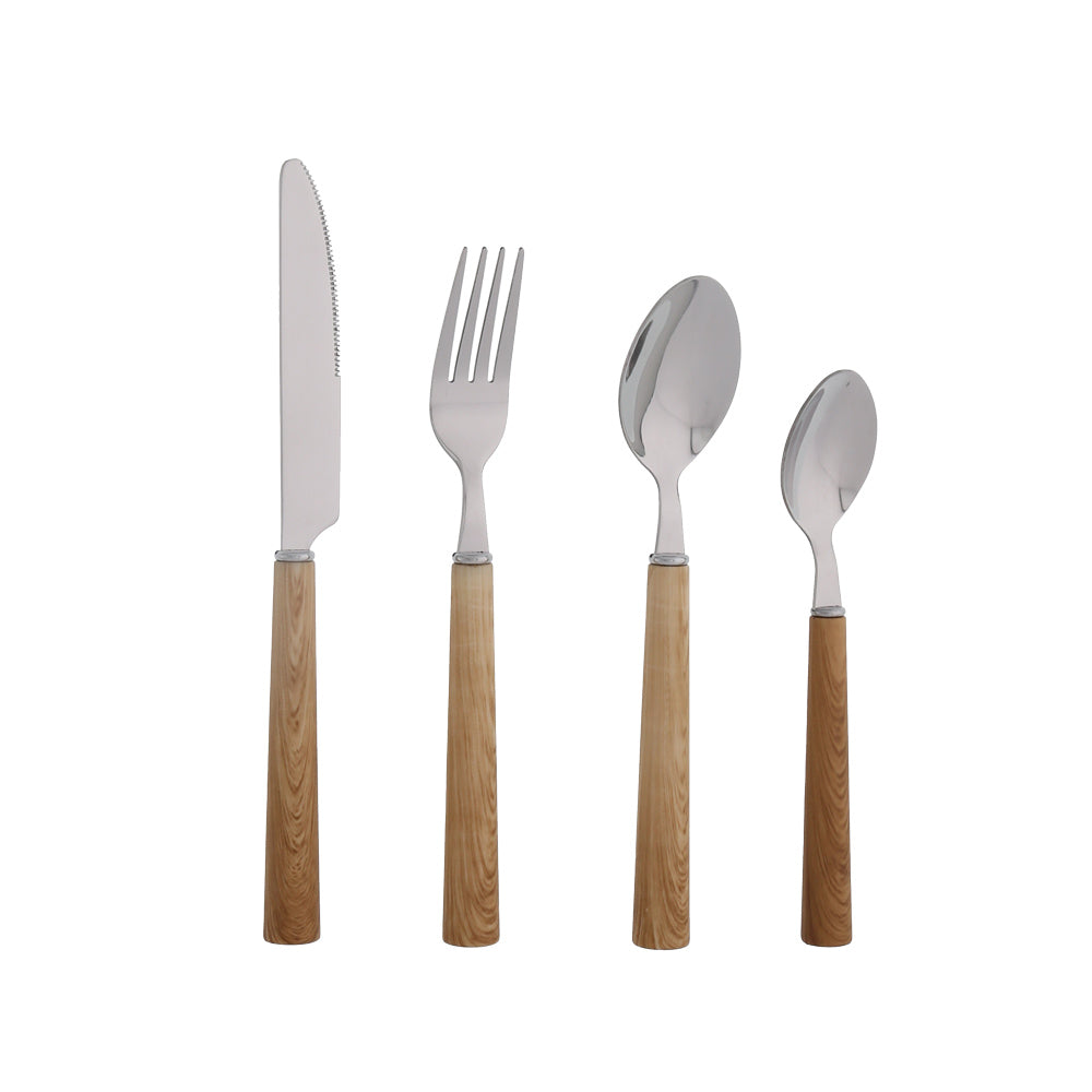 Coffret ménagère de 24 pièces round façon bois Jean Dubost - Mathon - 1