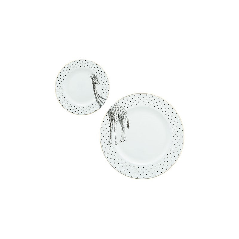 Mono Party - Coffret 2 assiettes  26 et 16cm - Girafe Yvonne Ellen - Mathon