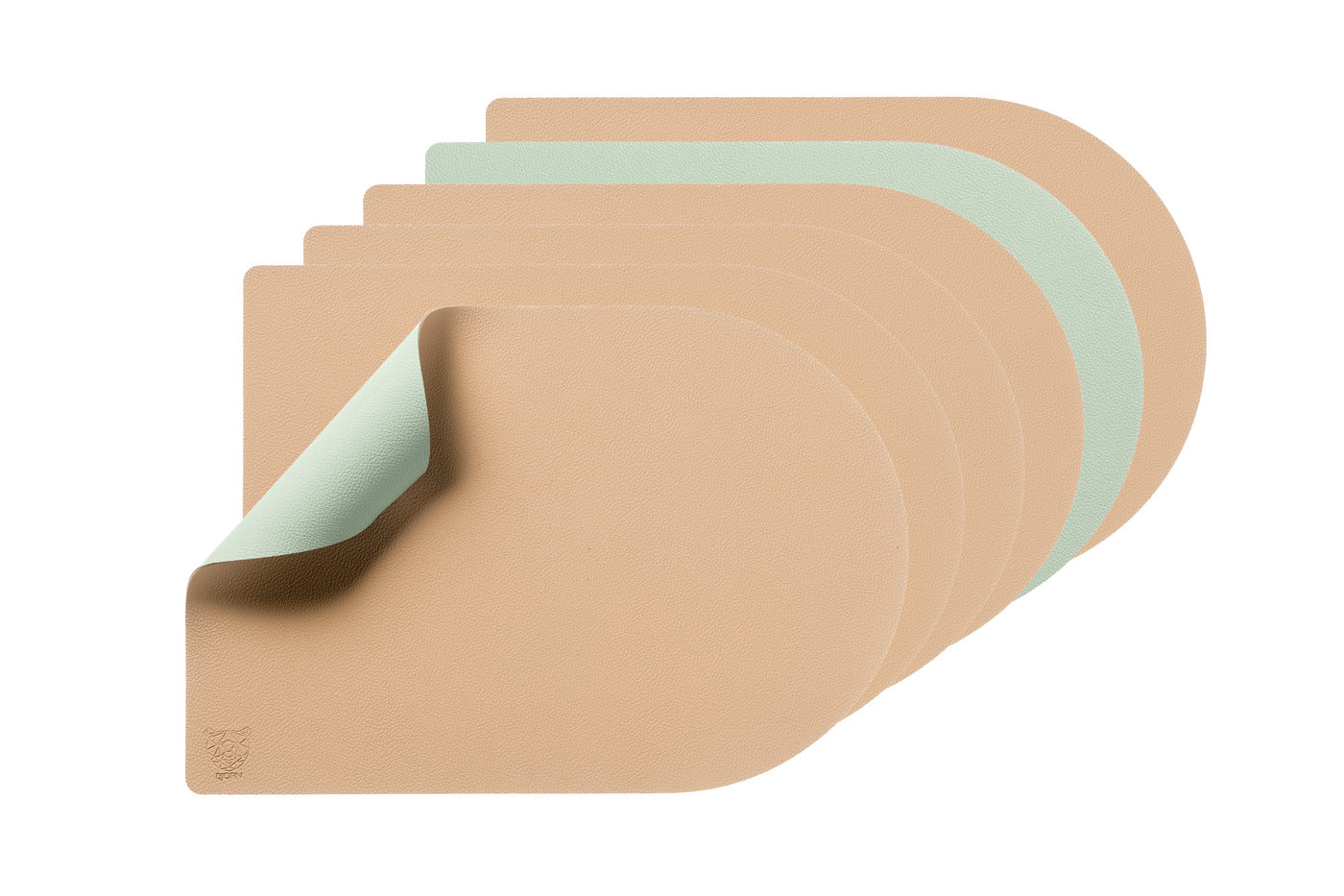 Lot de 6 sets de table en fibres de cuir broyées et recyclées, caoutchouc végétal naturel, pvc, ingrédients divers (pigments colorés, résine) multicolore D Björn - Mathon - 1