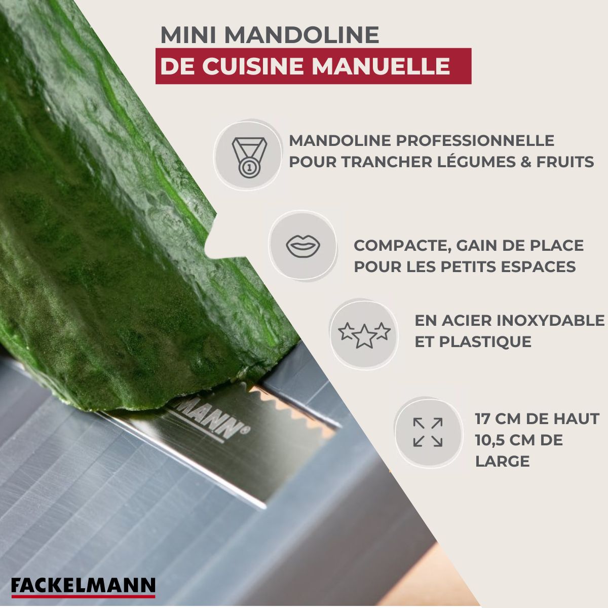 Mini mandoline professionnelle  Handmade Tradition Fackelmann - Mathon - 3