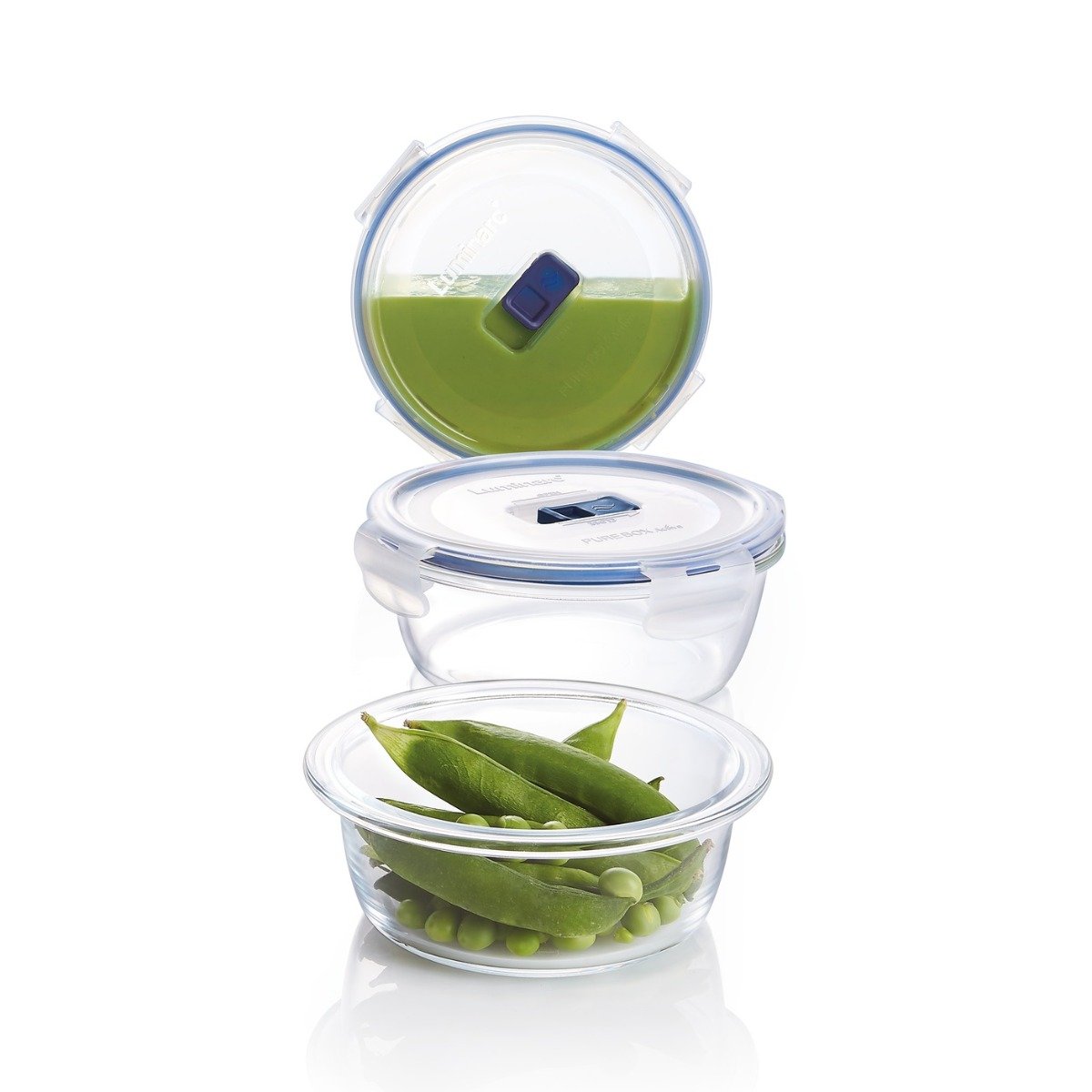 Lot de 3 boites Pure Box Active - Rond - Verre trempé - Hermétique et Extra résistant - 92 + 67 + 42 cl Luminarc - Mathon - 1