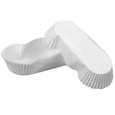 50Pcs - Caissette papier de cuisson ovale blanche siliconée 155x75x57mm FirstPack - Mathon - 1