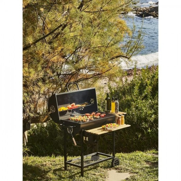 Barbecue A Charbon Mike - 2 Grilles Acier Chromé - Surface De Cuisson Cookingbox - Mathon - 2