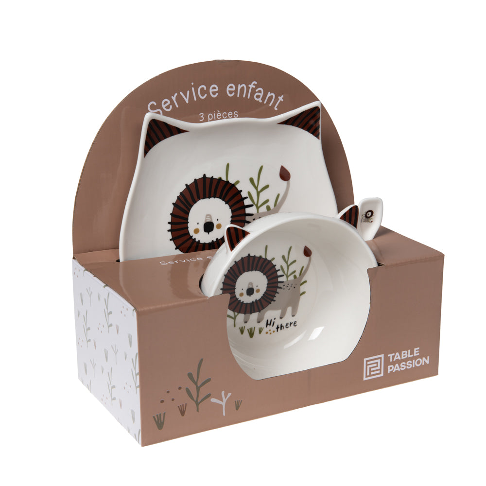 Service enfant 3 pièces Lion Table passion - Mathon - 2