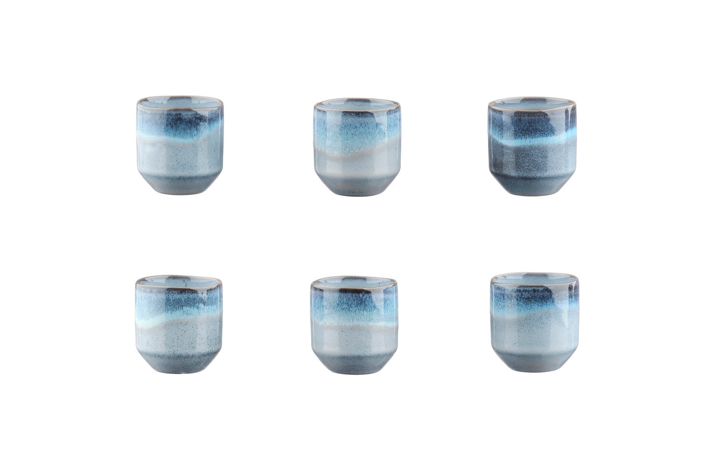 Lot de 6 tasses en grès bleu D7.2 Björn - Mathon - 1