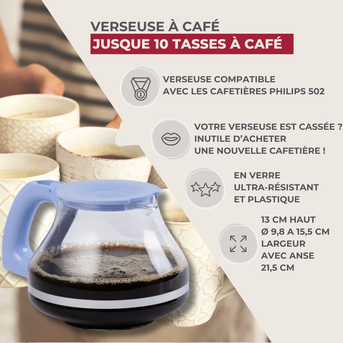 Verseuse pour cafetière Philips 502  Basics Fackelmann - Mathon - 3
