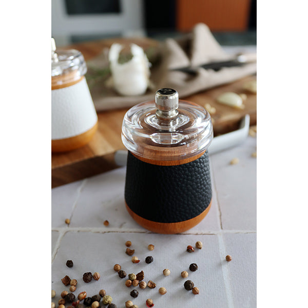 Moulin à poivre en bois effet cuir noir Ogo - Mathon - 2