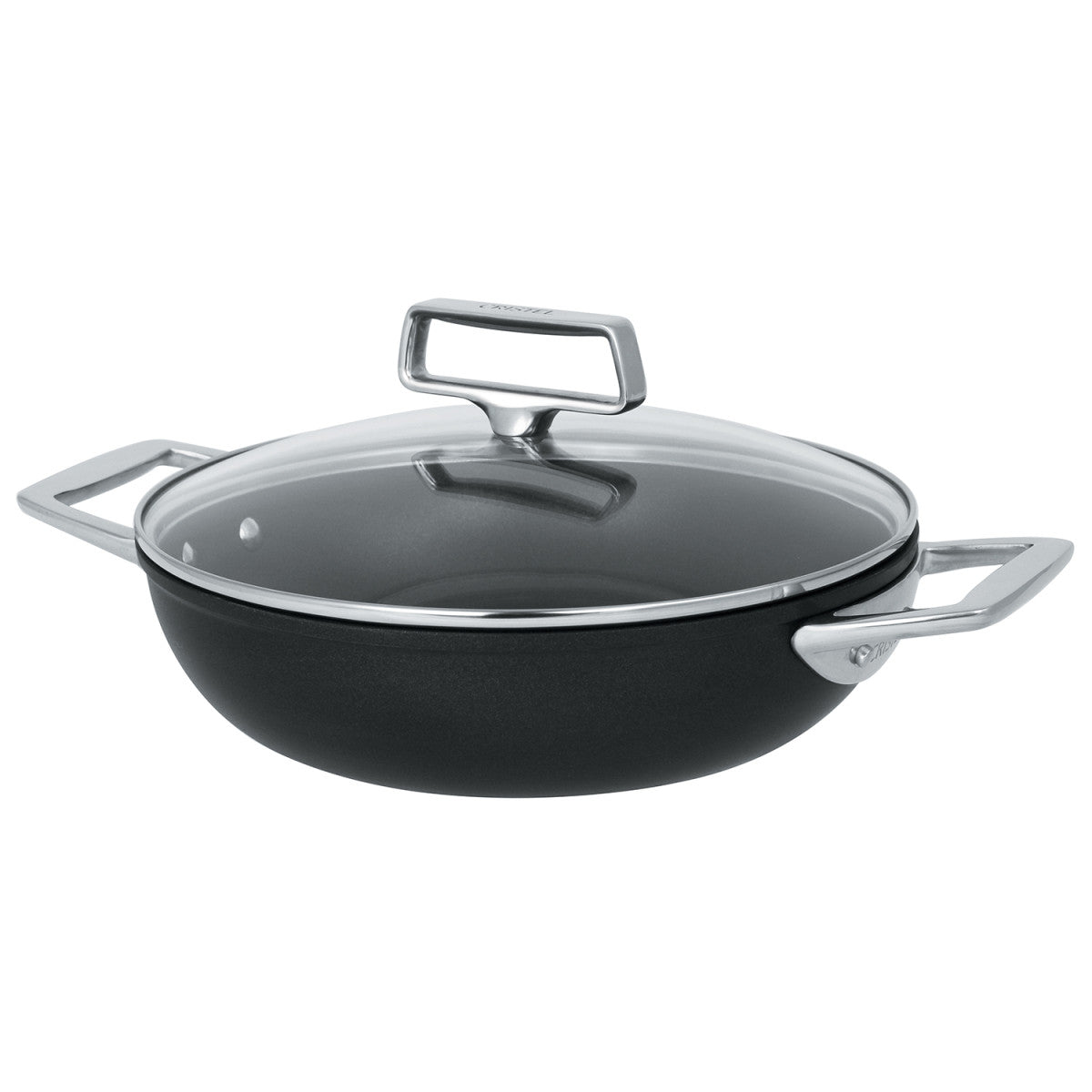 Sauteuse aluminium à anses fixes avec couvercle en verre 24cm Cristel - Mathon - 1