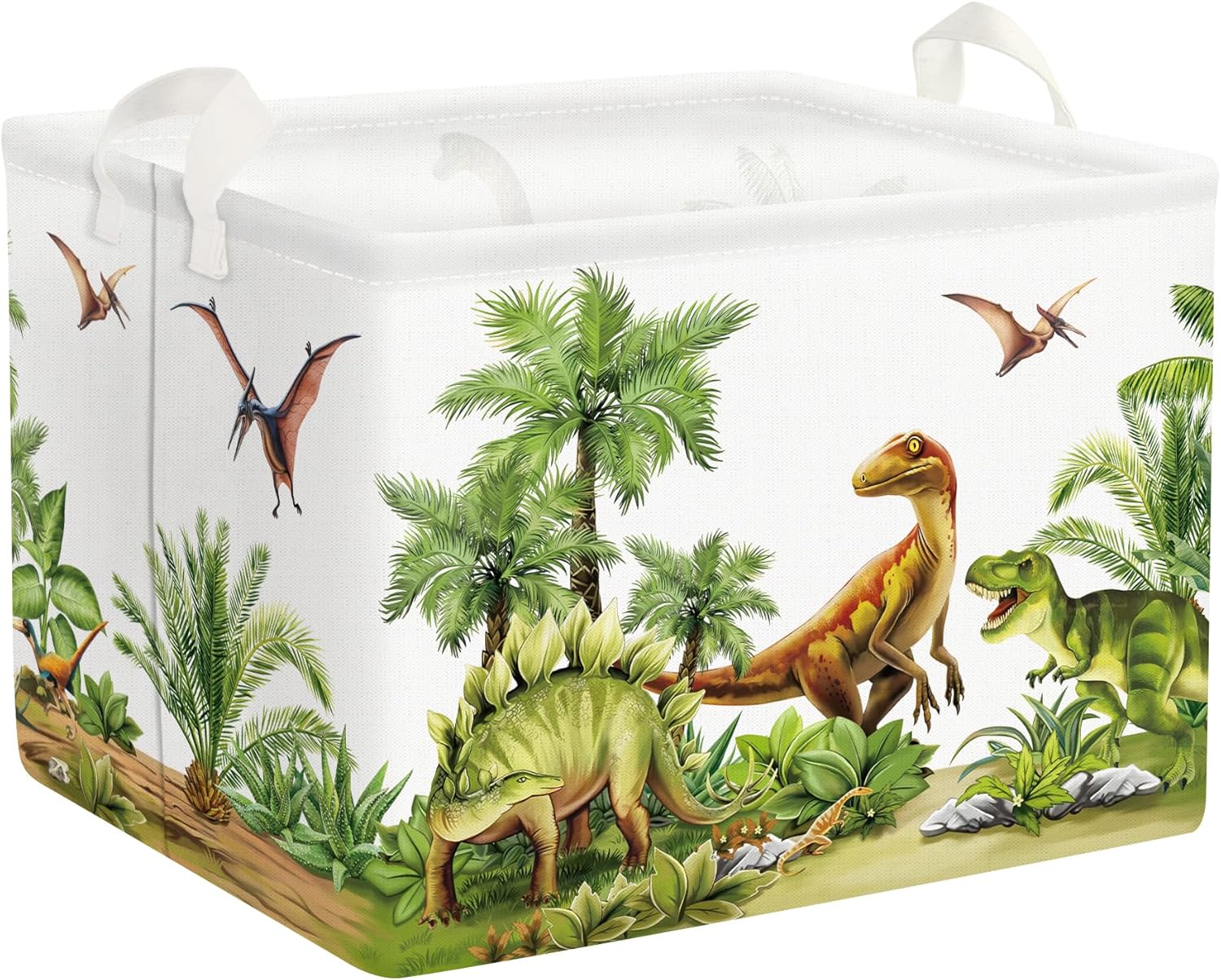 Panier à linge Dinosaure Forêt rectangulaire 40×30 cm Vendos85 - Mathon