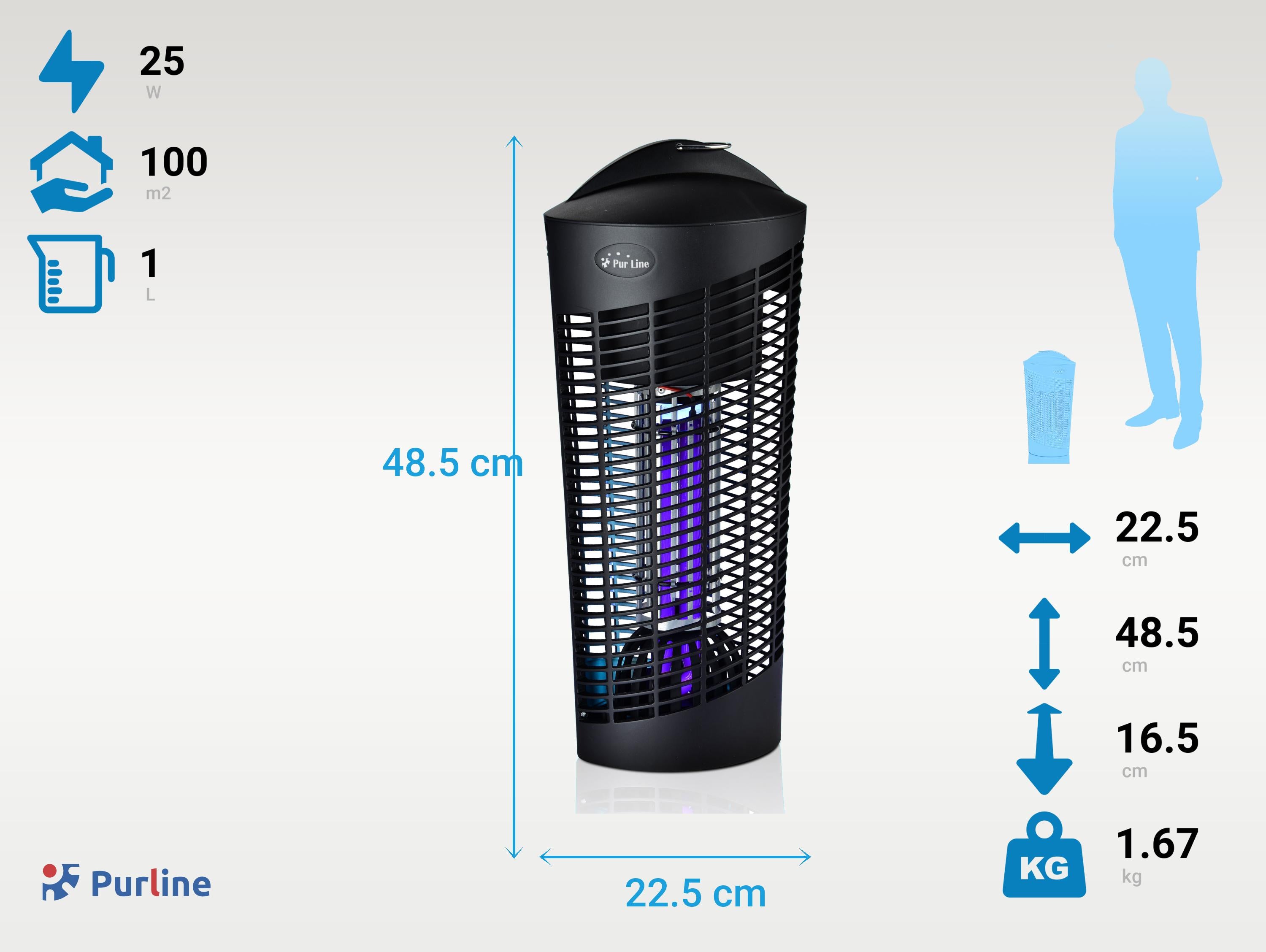 Lampe Anti-Moustiques 25W avec lumière ultraviolette Purline - Mathon - 2