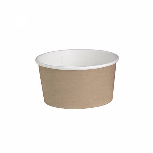 Pot "Deli" rond en carton décor brun 600 ml Diam: 11,4 cm 11,4 x 9,25 x 8,7 cm - 50 unités FirstPack - Mathon