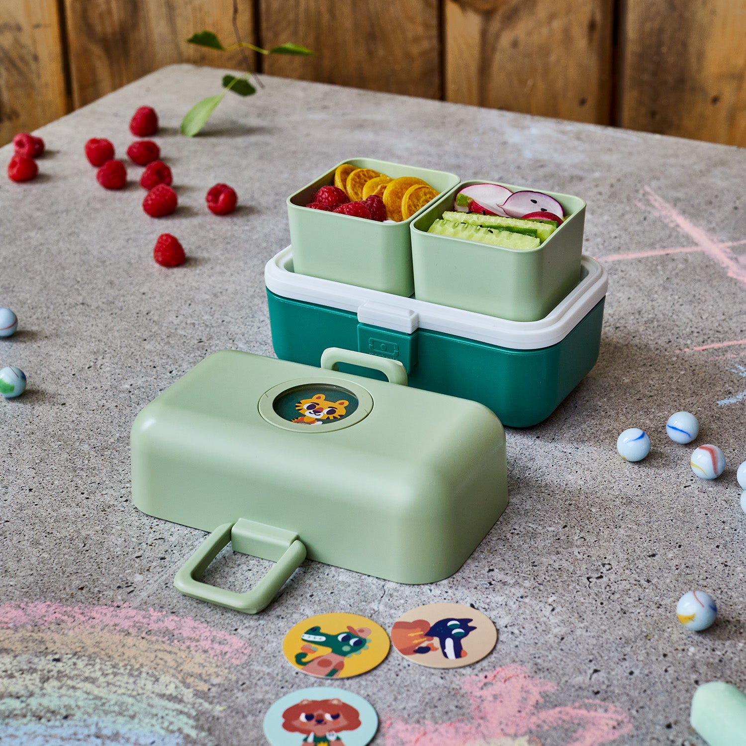 Lunch box à compartiments pour enfant Tresor 800ml Vert Forest Monbento - Mathon - 7