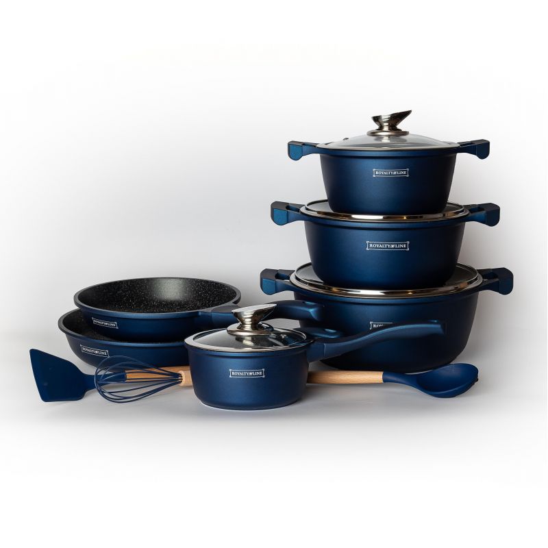 Batterie de cuisine 13 pièces Bleu Royalty Line RLBS1010M-BLU Royalty Line - Mathon - 1