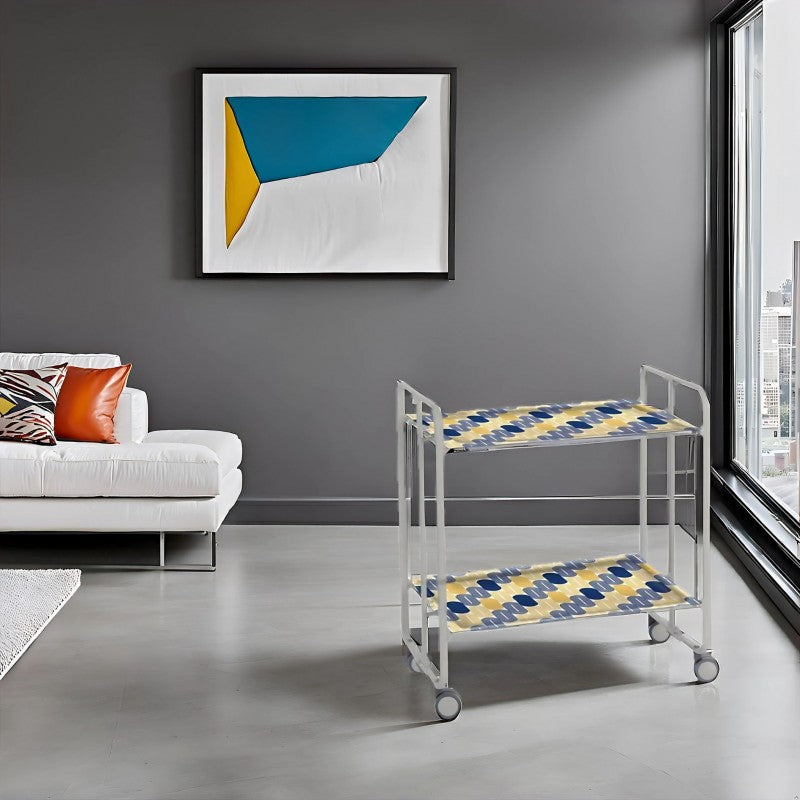 Desserte pliante 2 niveaux avec roulettes – structure gris aluminium, bauhaus Don Hierro - Mathon - 2