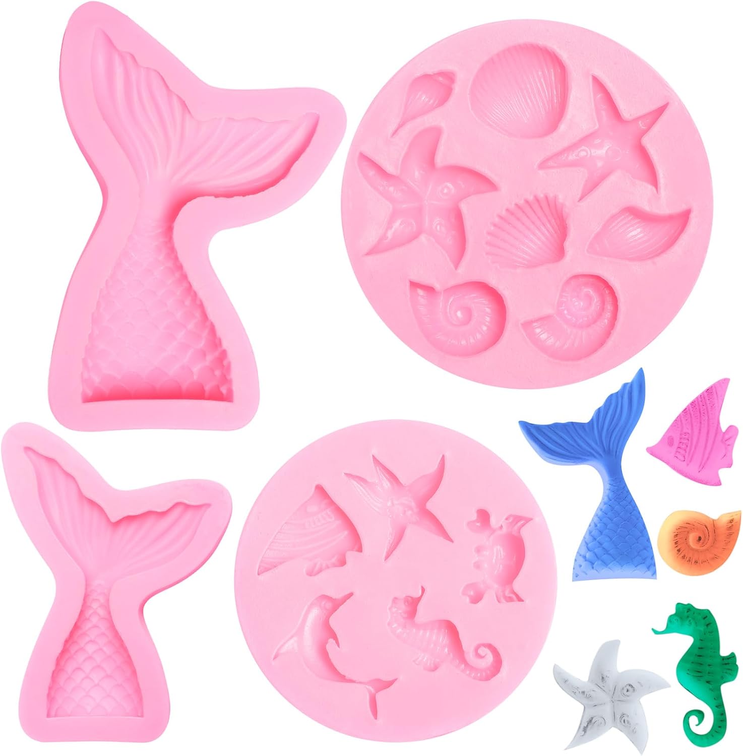 4 Moules En Silicone En Forme De Sirène Vendos85 - Mathon