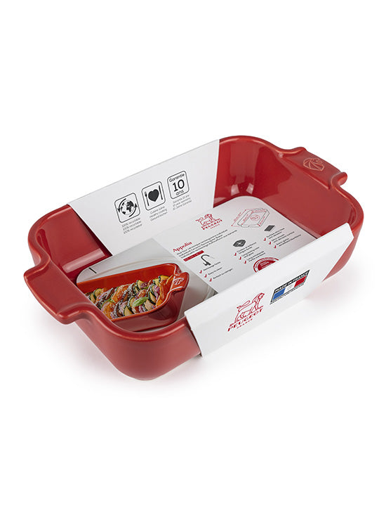 Appolia Plat four céramique individuel rectangulaire, rouge, 22 cm - Peugeot - Mathon - 4