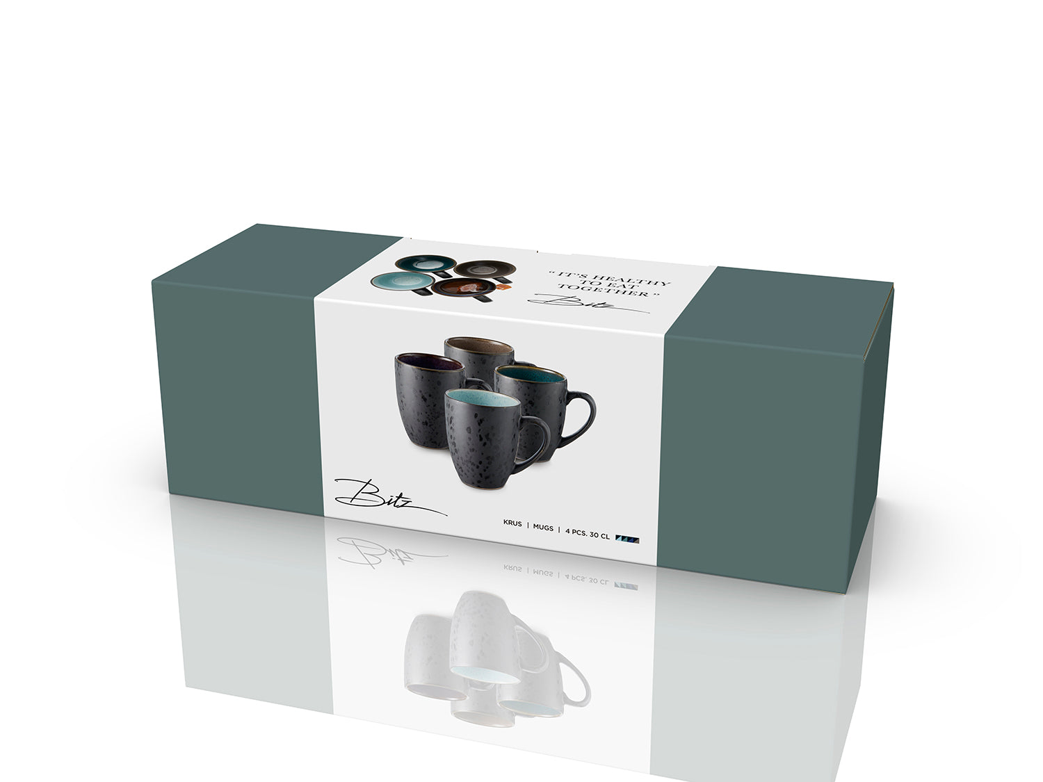 Set de 4 mugs GASTRO en grès Noir/foncé Bitz - Mathon - 8