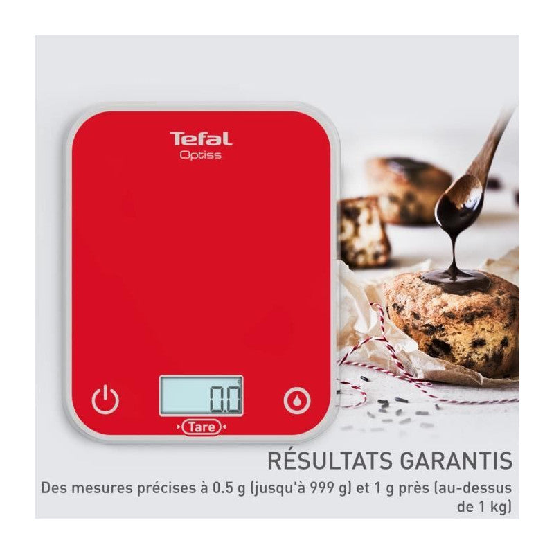 Optiss Balance De Cuisine électronique, écran Rétroéclairé, Résistance Aux Rayures, Capacité De 5 Kg, Framboise Bc5 Tefal - Mathon - 5