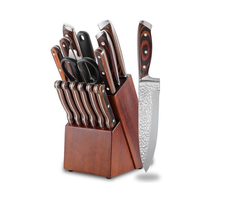 Ensemble de couteaux de cuisine 15 pièces avec bloc AQ1811 Vendos85 - Mathon