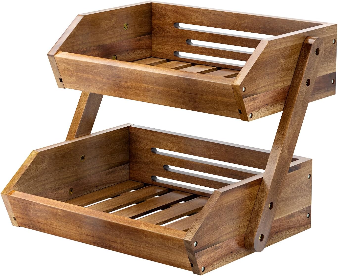 Corbeille à Fruits en Bois d’Acacia à 2 Niveaux Vendos85 - Mathon