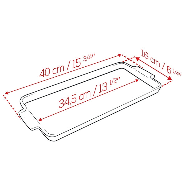 Plaque apéritifs et mignardises céramique Appolia 40 cm rouge Peugeot - Mathon - 2