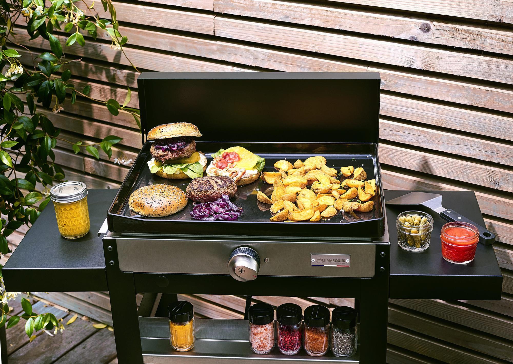 La Plancha Francaise Electrique 150 Duo Edition (Couvercle, Chariot, Porte Épices Et Rideau Inclus) Le Marquier - Mathon - 3