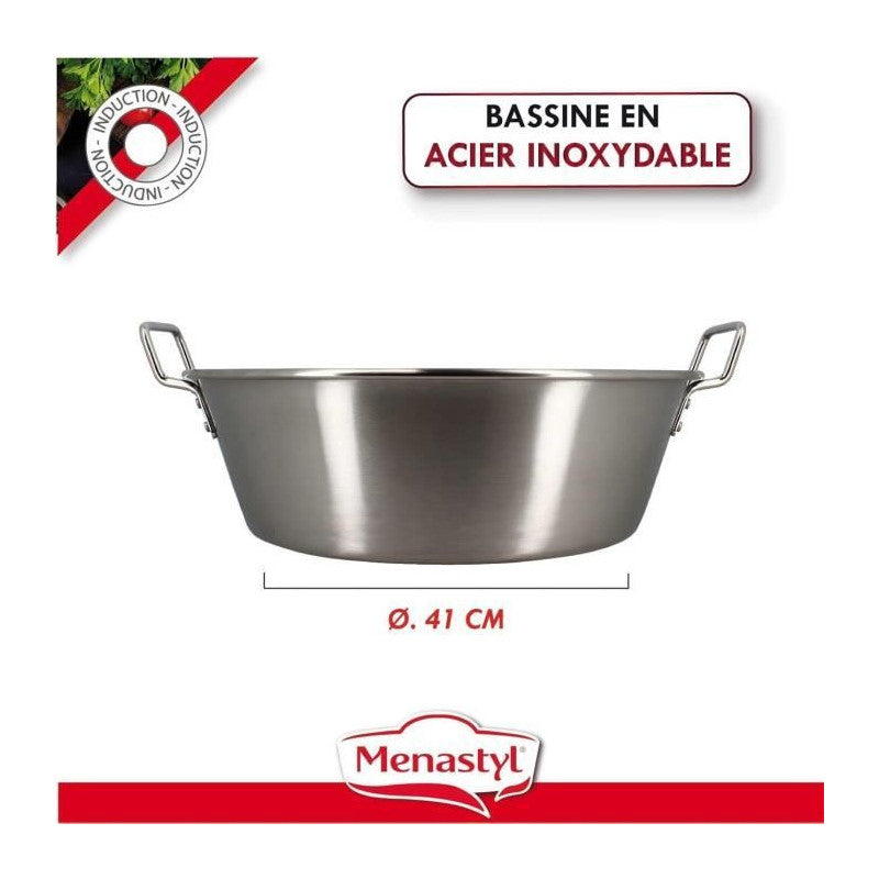 Bassine A Confiture - Menastyl - 4615452 - En Acier Inoxydable - 40,5 Cm Menastyl - Mathon - 6