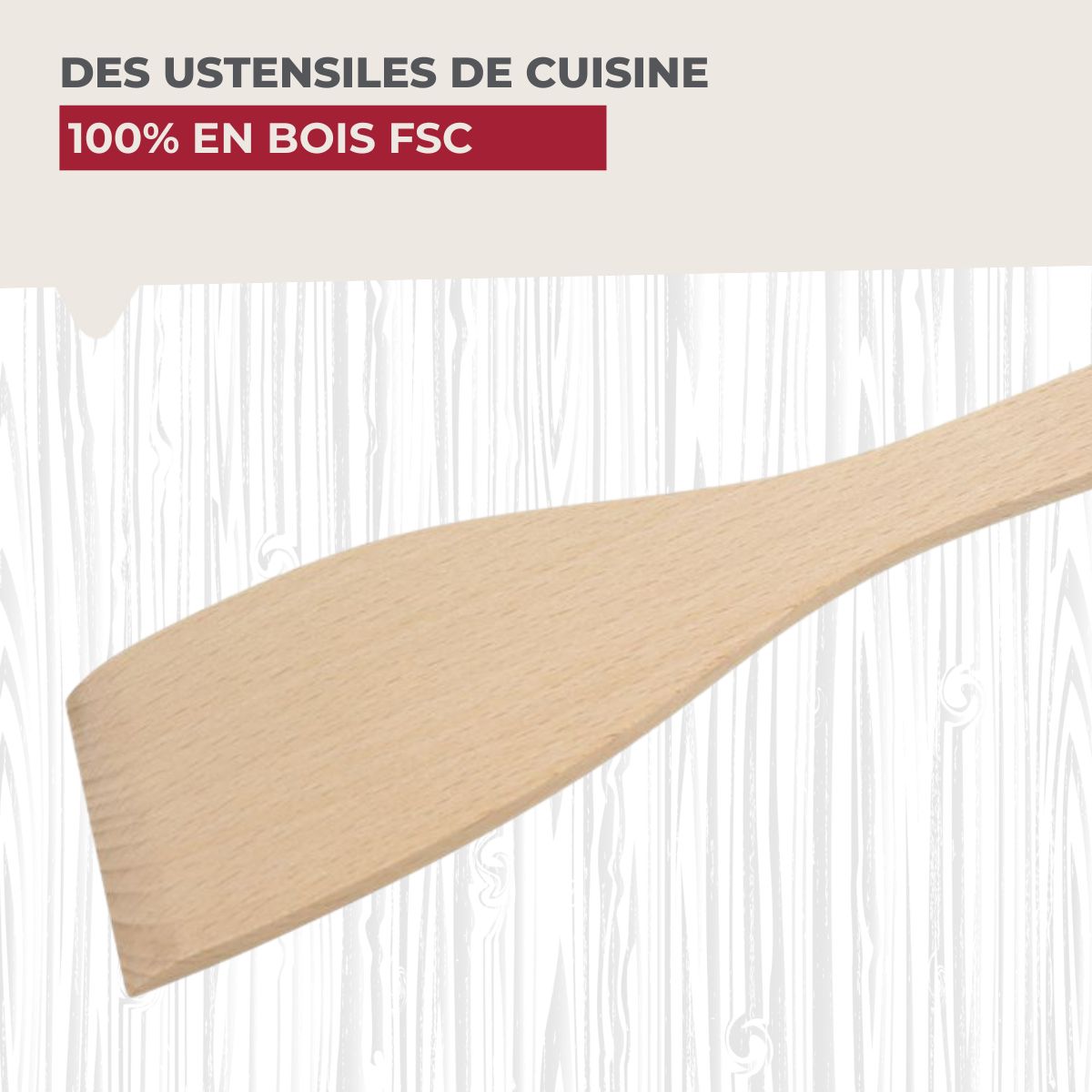 Set de 4 ustensiles de cuisine en bois FSC  Nature Fackelmann - Mathon - 4