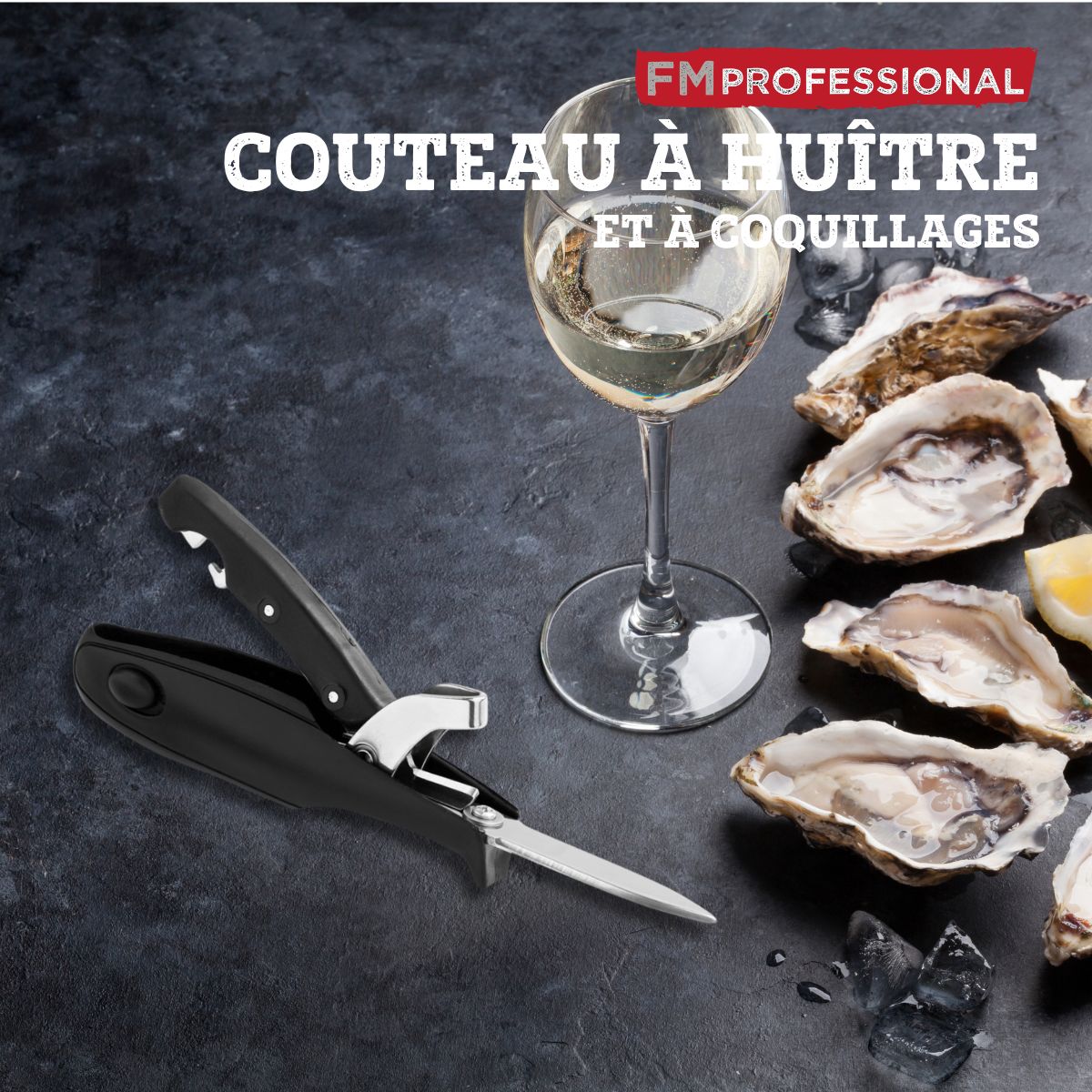 Couteau à huître 2 en 1 18 cm  Divers FM Professional - Mathon - 2