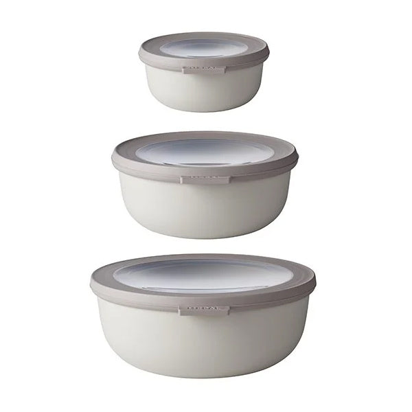 Set de 3 bols Cirqula Nordic white 350ml, 750ml, 1250ml Mepal - Mathon - 1