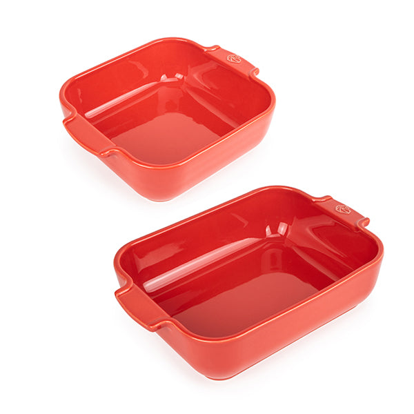 Set de 2 plats à four céramique Appolia rouge 21 et 25 cm Peugeot - Mathon - 1