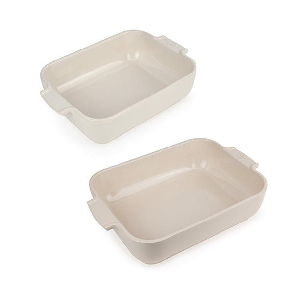 Set de 2 plats à four céramique Appolia rectangulaires écru 25 et 32 cm Peugeot - Mathon - 1