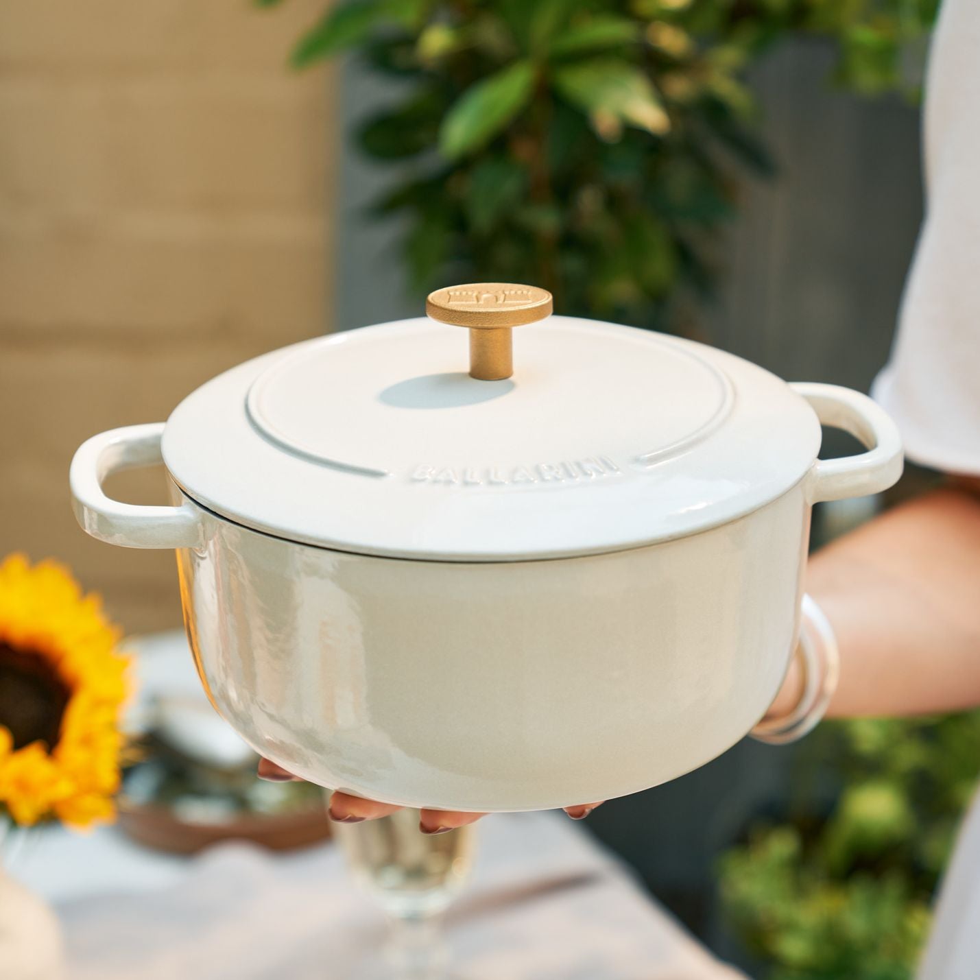 Cocotte 28 cm Ballarini Bellamonte , Rond(e), Blanc ivoire, Fonte Ballarini - Mathon - 2