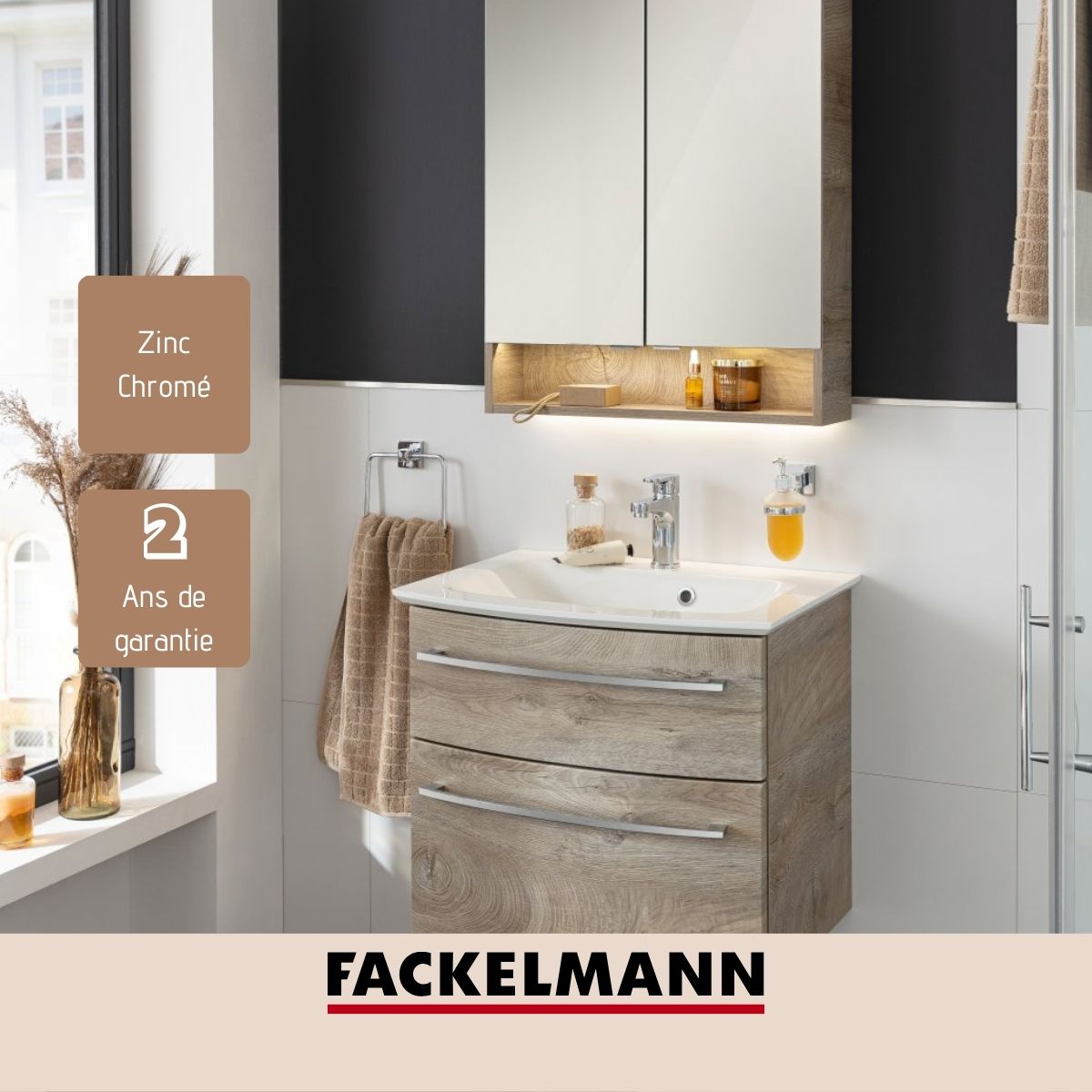 Anneau porte serviette mural gris  Mare Fackelmann - Mathon - 4